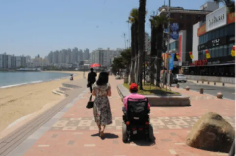 Figure 1. The disabled taking a walk in the beach passage
