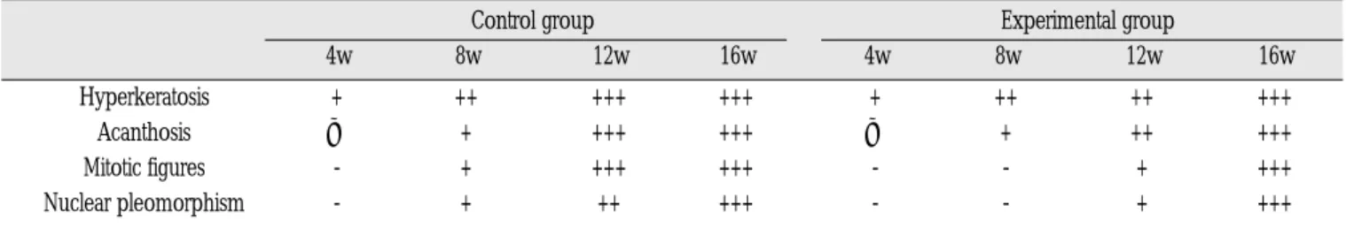 Table 1. Progression of DMBA induced carcinoma