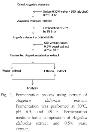 Fig.  1.  Fermentation  process  using  extract  of  Angelica  dahurica extract. 