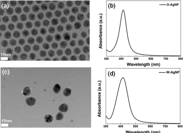 Fig. 2. FT-IR spectra of (a) O-AgNP and (b) W-AgNP.