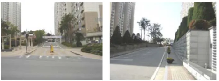 그림  15.  Ⅰ유형(조형가벽-펜스경계형)예시   본  연구에서  지형특성은  평지형이  4가지  유형에서  높 은  빈도로  나타났기  때문에  유형분류에  영향을  미치지는 않는  것으로  판단된다