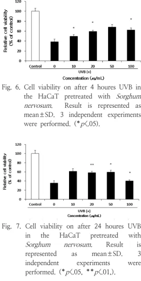 Fig.  5.  Effect  of  Sorghum nervosum   extract  on  cell  viability  in  HaCaT  cells