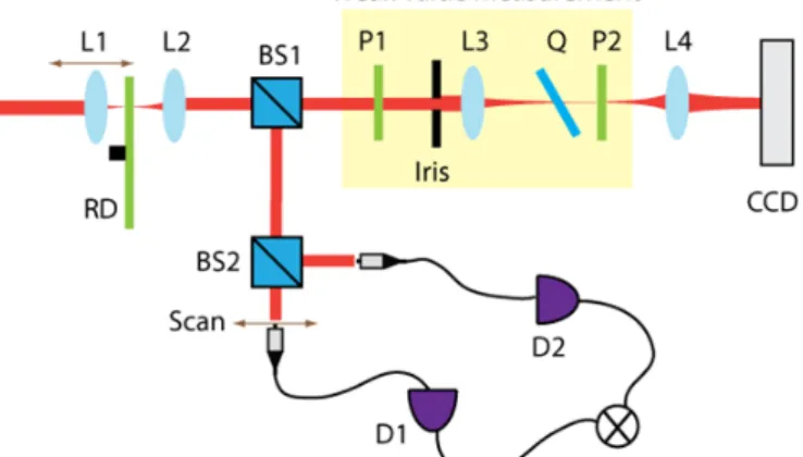 Fig.  1.  Experimental  Setup.  Right  side  of  BS1:  Weak  value  measurement  part