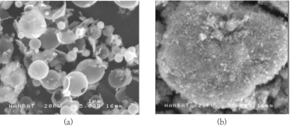 Fig.  5.  The  SEM  images  of  sample  #5  (EG  :  CA=0.04  mol  :  0.04  mol).