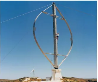 Fig.  2  Modeling  of  Darrieus  wind  turbine:  (a)blade  shape  of  Sandia  type,  (b)  multiple  layers,  (c)  multiple    steamtubes,  (d)  sectional  shape  of  blade