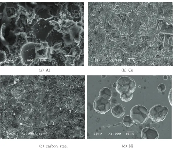 Fig.  4.  SEM  micrographs  of  metal  using  monoethanolamine  1.0x10 -3  M  (1.5  N  NaClO 4       