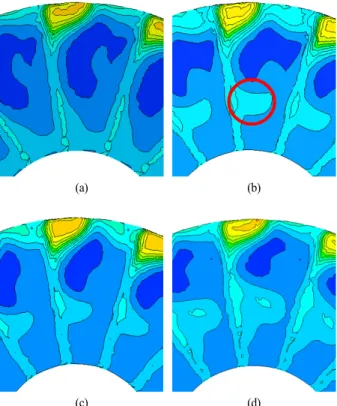 Fig. 6 streamlines and entropy contours of  A-type rotor (no-scallop)