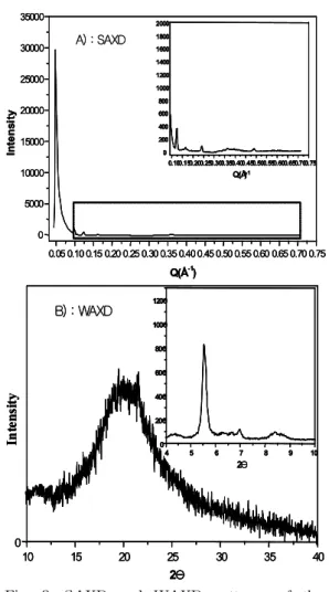 Fig.  3.  SAXD  and  WAXD  patterns  of  the  skin  model  LC.