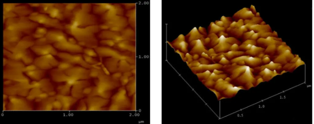 Fig.  3.  Atomic  force  microscopy  AFM  images  of  thermally  evaporated  pentacene  thin  films  on  cross-linked  PVP  buffer  layer