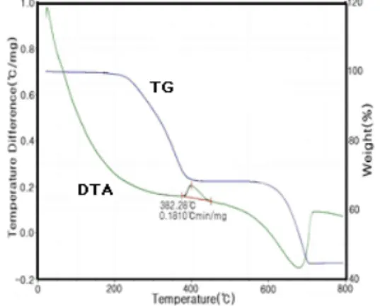 Fig.  9.  TG  and  DTA  curves  of  CaCO 3 /  EMA  core-shell  polymer  in  nitrogen  (EU-S133D).