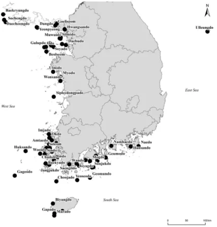 Fig. 1.  Distribution of invasive plants in the island areas.