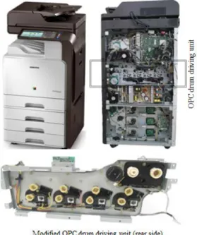 Fig.  3.  Structure  of modified OPC drum driving unit  (front side) 
