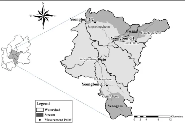 Fig.  1.  Location  map  of  research  object  measurement  point  (Yeong-bon  C1,  C2,  C3).