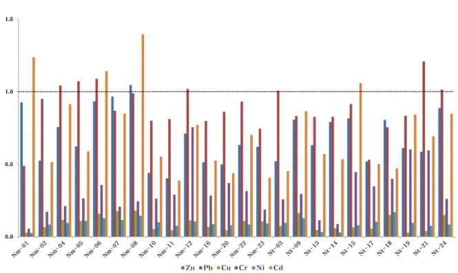 Table  6.  Level,  class  and  pollution  intensity  of  Igeo(Muller,  1977)  and  station  name  for  Igeo  value  of  the  study  area.