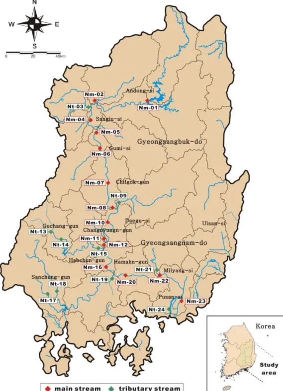 Fig.  1.  Map  showing  sampling  sites  in  the  study  area.