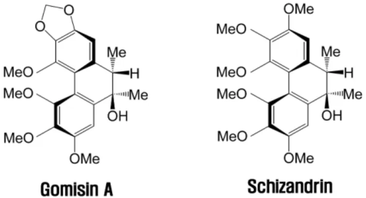 Fig. 1 − The chemical structures of the tested Schizandra chinensis lignans.
