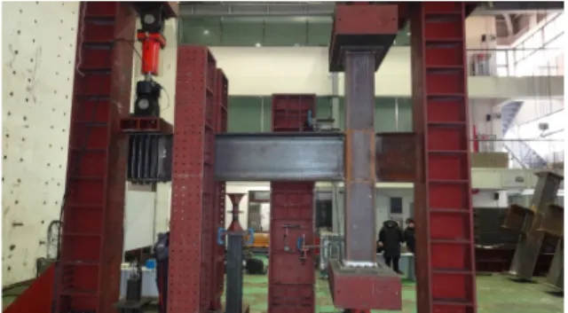 Fig. 3. Locations of strain guage and LVDT Fig. 4. Beam flange failure after the peak loads
