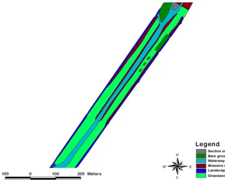 Fig. 7. A vegetation map of the 5th reach of the Changwon stream.