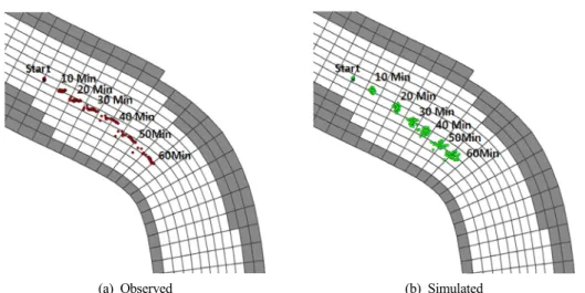 Fig. 10. Particle trajectories of connected weir operation scenario with Q185 flow condition.
