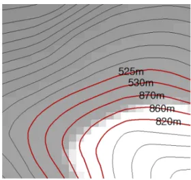 Fig.  3.  Example  of  abrupt  changes  in  elevation  in  contour  line -  Index  No