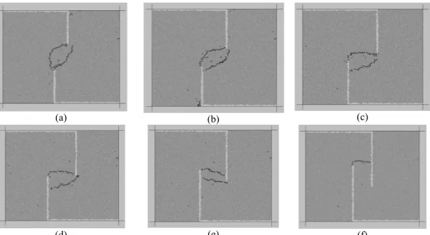 Fig. 17 displays the failure patterns in the samples. In these pictures, the black line and the red line  represent the tensile crack and the shear crack, respectively