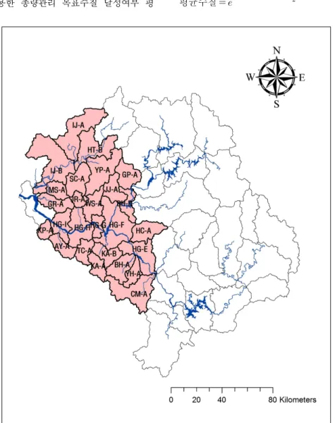Fig.  1. Unit  watershed  map  of  Han  river  basin.