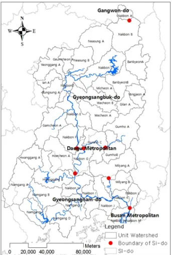 Table 2. Representative Point for development 3th TWQ on the boundary between Metropolitan Cities/Dos specified Nakdong  River Basin