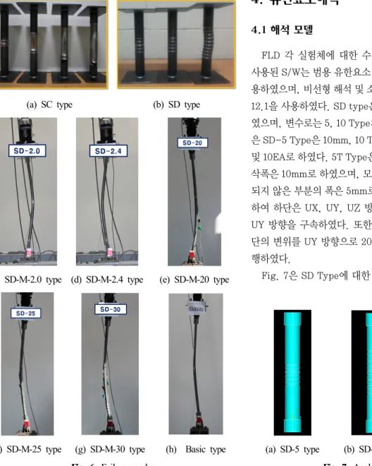 Fig. 7은 SD Type에 대한 해석 모델링을 나타낸다. 