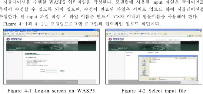 Figure 4-1 Log-in screen on WASP5 Figure 4-2 Select input file