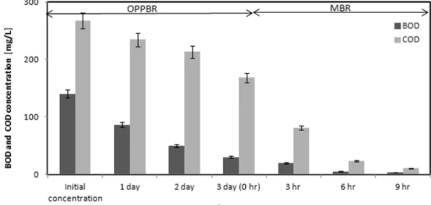 Fig. 3. A biomass productivity in the OPPBR. 