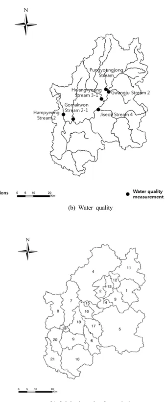 Fig. 4. sub-basins and sub-basin codes of the study area.