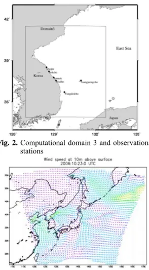 Fig. 5 shows the simulated maximum significant  wave heights distribution from domain 1, 2 and 3  for simulation periodsin case of the free tunable  parameter, n=2