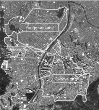 Fig. 1. Survey areas (Yudeungcheon).