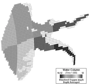 Fig. 7. Comparisons if observed and simulated water surface  elevations. 지점과  동진대교  지점의  수온회귀  방정식을  각각  (23)과  (24)에 나타내었고 R 2 값은 각각 0.962, 0.935로 나타났다