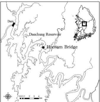 Fig. 1. Map of the study site in the Daechung reservoir.