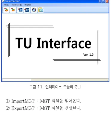 그림 11.인터페이스 모듈의 GUI