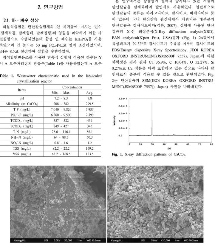 Fig. 2. SEM image of CaCO 3 .