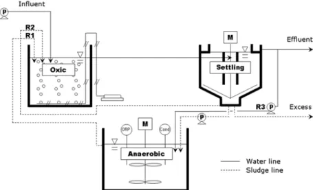 Table 2. Operation conditions according to sludge return ratio  for efficiency estimation of OSA process