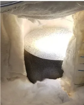그림 8.   heated fluidized particle receiver (사진출처: 한국교통대  연구팀 실험 사진).
