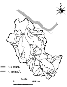 Table 5. TMDL of outlet and simulated total daily loads at the satisfied TMDL of all sub-watersheds  (unit: kg/day) Category Jan
