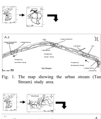 Fig. 1. The map showing the urban stream (Tan  Stream) study area.