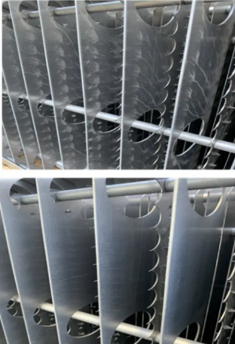 Figure 12. Picture ofbefore and after by washing using tap water  (top) and nano-bubble  (b ottom)