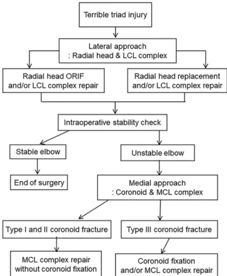 Figure 1. Standardized surgical protocol for terrible triad injury. 