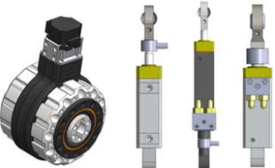 Fig. 1  Hydraulic Actuators: Rotary Actuator(L) and  Linear Actuator(R)1. 서론최근 인간의 물리적 능력을 향상시켜 줄 수 있는 착용형 로봇의 연구개발이 활발히 진행되고 있다