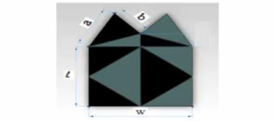 Fig  2.  Magnified  view  of  the  unit  pattern  of  the  Magic-ball structure and defined notions of variables hinge로써 각각 역할을 하도록 설계하였다