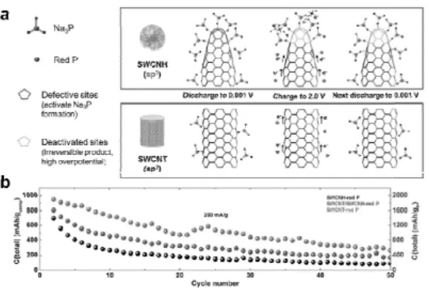 Figure 9. (a) Structural evolution of the sandwiched  phosphorene-graphene structure during sodiation