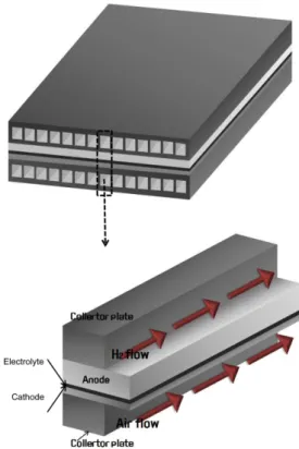 Table 1 에 단일 채널형상에 대한 길이정보를 정리하였 다. Anode와 cathode, electrolyte의  두께는  각각 0.75 mm, 0.05 mm, 0.01 mm 이다
