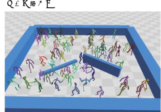 Fig.  1  Crowd  simulation  with  virtual  characters  interacting  with  each  other.