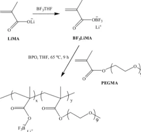 Table 1. Characterization of BF 6 LiMA-based self-doped polymer electrolytes