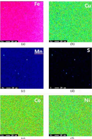 Fig. 5. SEM images with immersion time; (a) After 30 s, (b) After 10 min, (c) After 30 min, (d) After 60 min, (e) After 180 min, (f) After 360 min.